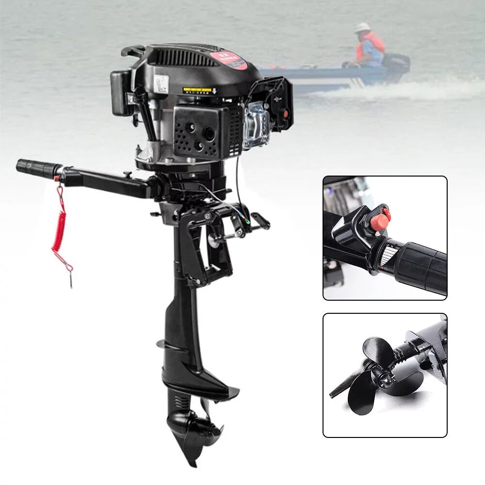 6 HP 4-Stroke Heavy Duty Outboard Motor Fishing Vessel Engine Air Cooling System