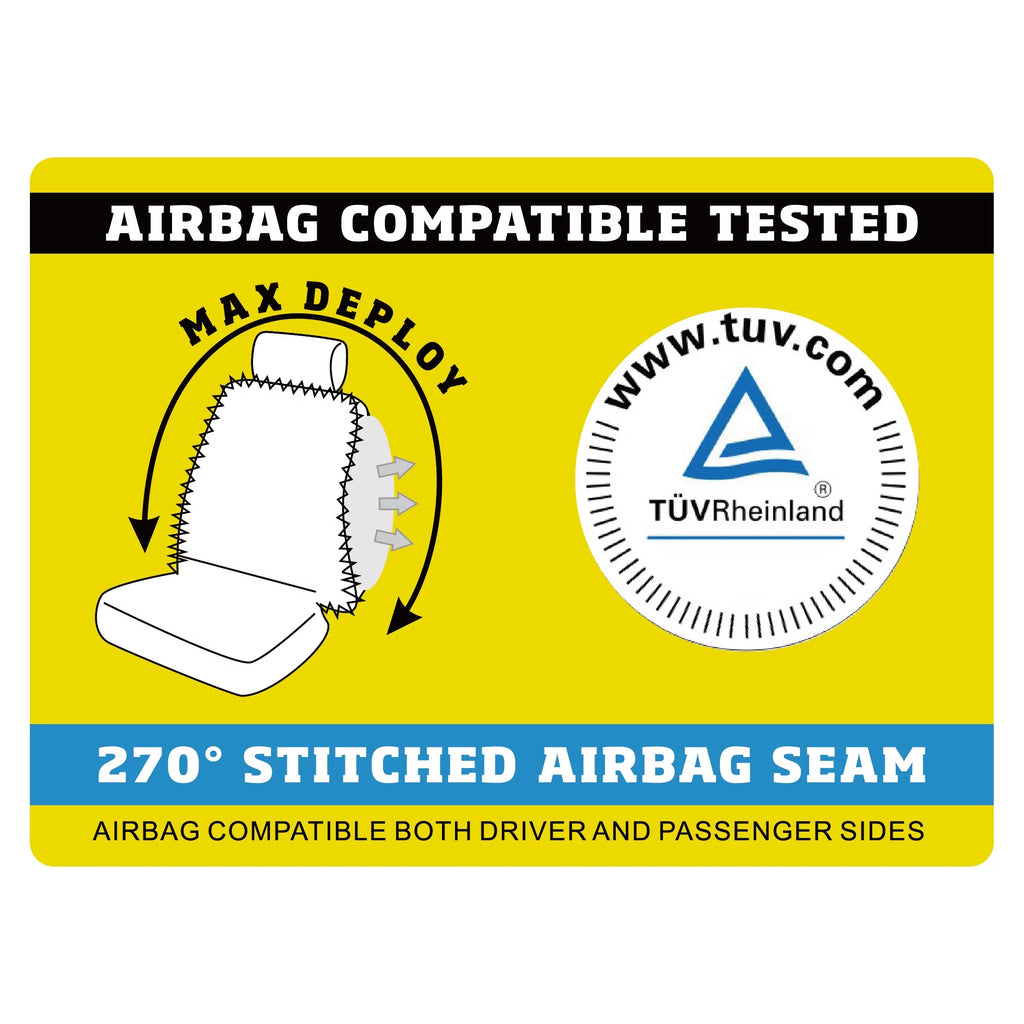 Auto Drive 2 Piece Car Seat Shield High Back Soft Faux Fur Polyester Black, Universal Fit, 2002SC101