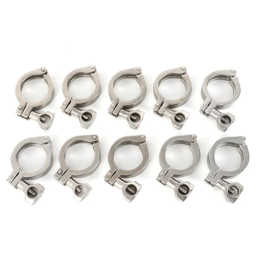 10PCS Stainless Steel Quick-loading Clamp for Machine Tools，Ships, Sewage Treatment Water Oil Gas for Soft or Hard Pipe Links