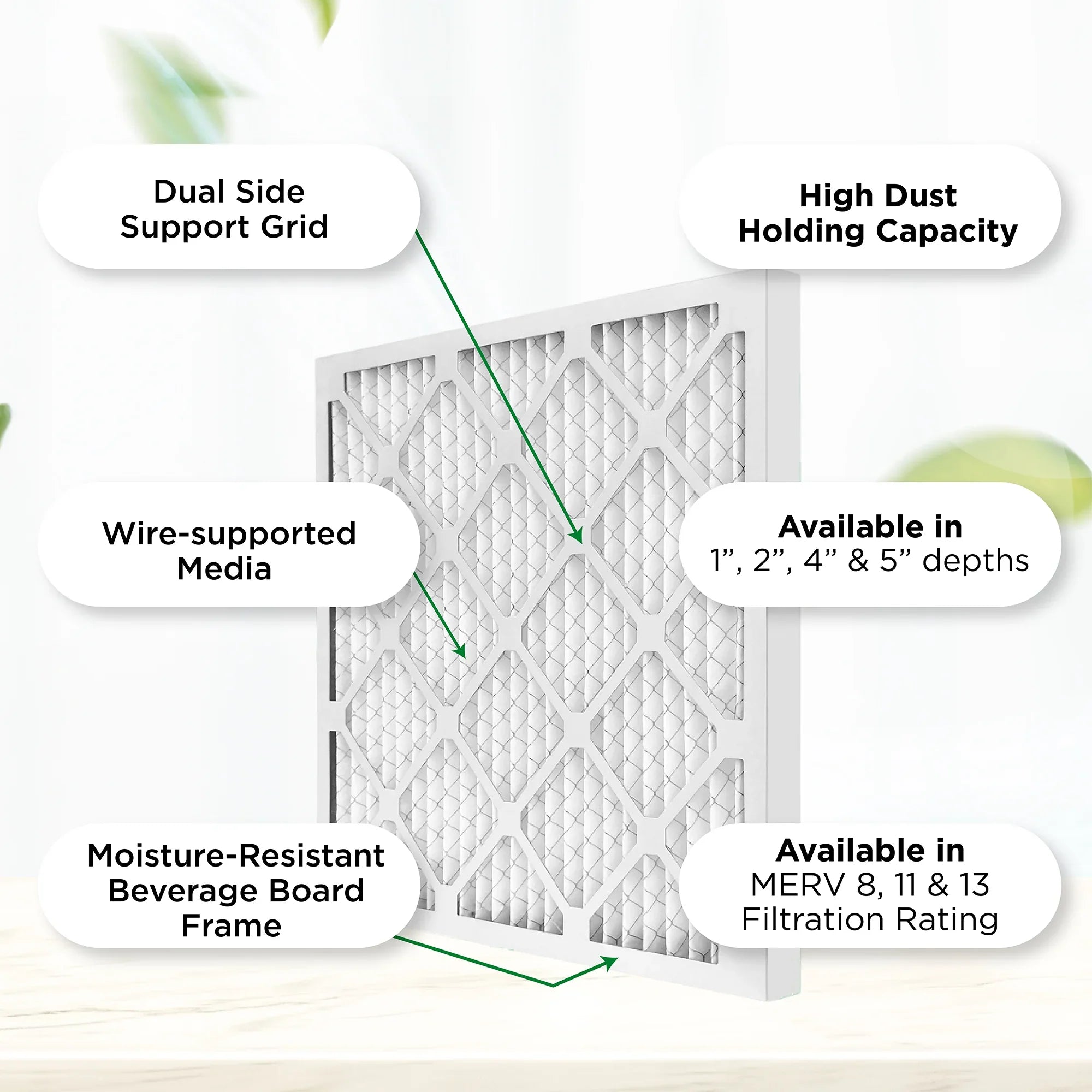 18x24x4 MERV 11, MPR 1000 Pleated AC Furnace 4" Air Filters by Pamlico. 3 Pack. Actual Size: 17-1/2 x 23-1/2 x 3-3/4