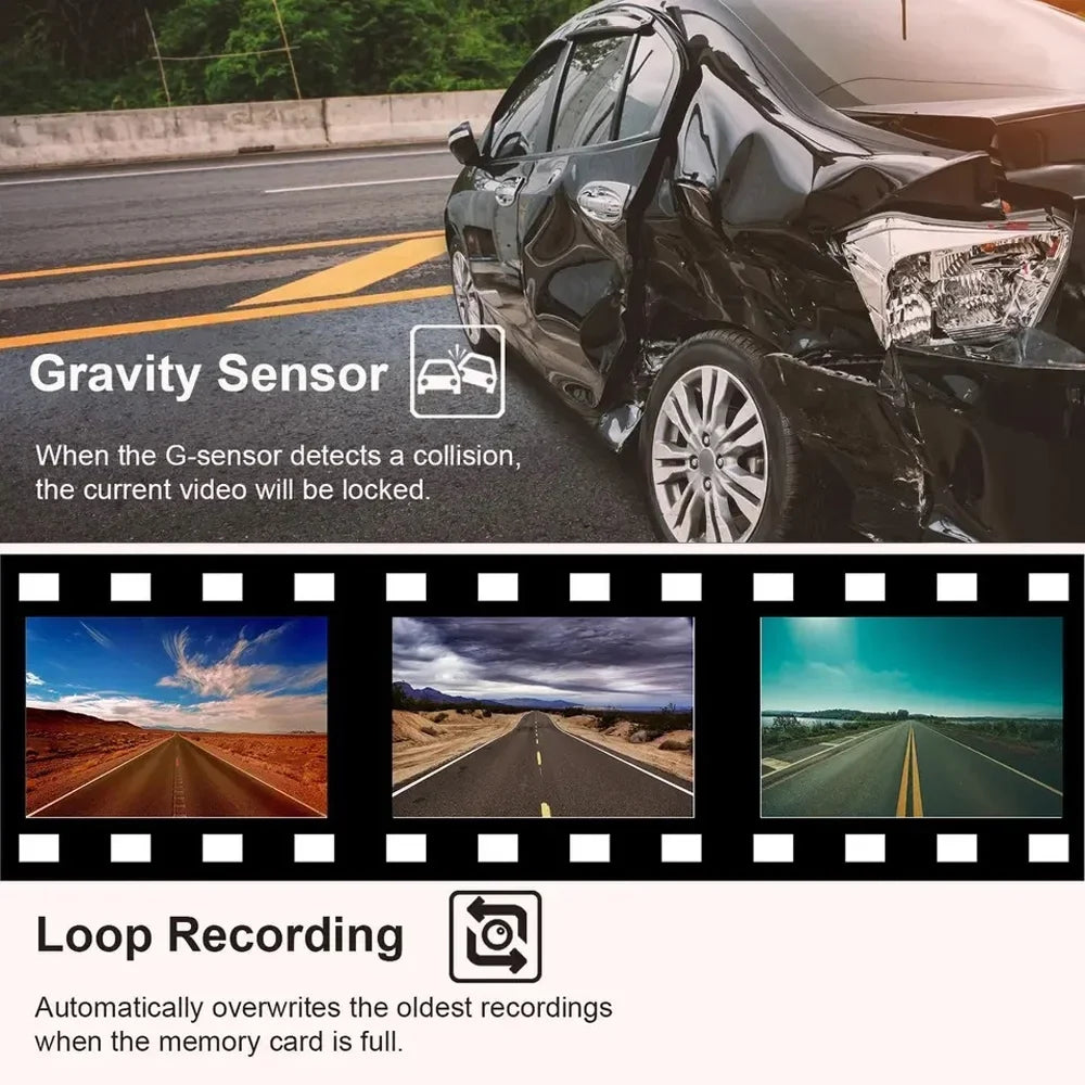 Spirastell Dash Cam,Clear Car Rearview 3 Cameras Car Rearview Mirror Dash Cam Car Camera Mirror Car Video Rearview Mirror Car Cam Rear 3 WIFI Auto Safety Video Wide Car Camera WIFI Auto