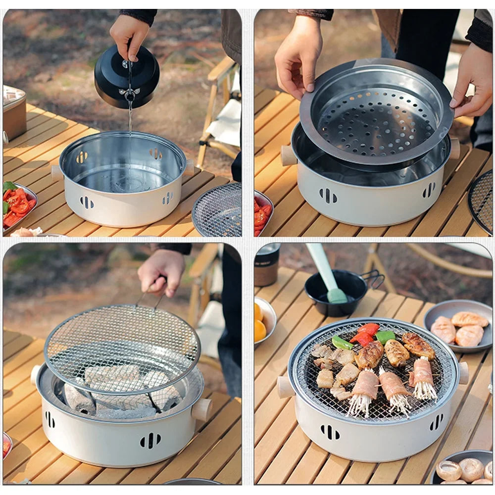 Dcenta Camping Barbecue Stove Portable Charcoal BBQ Grill Excellent for Cooking