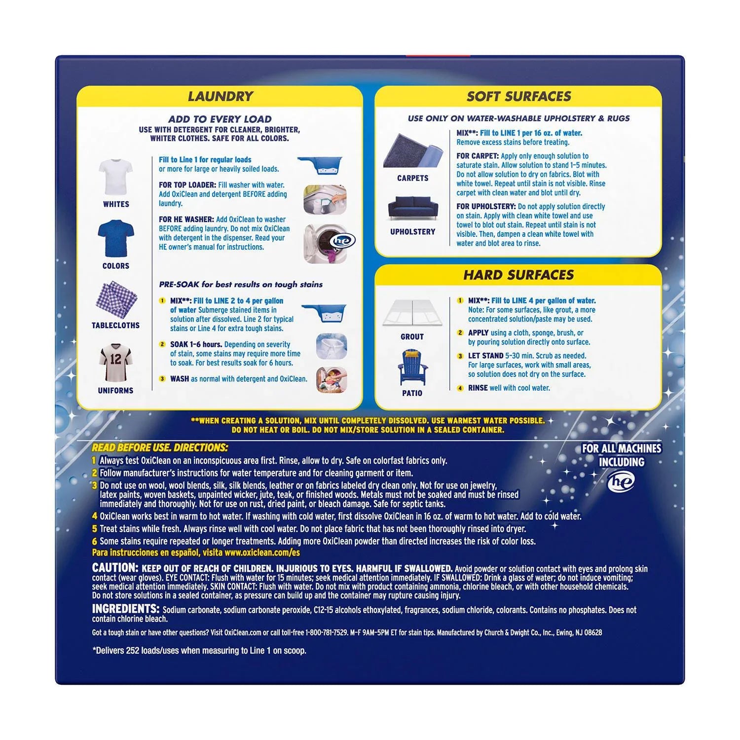 OxiClean Max Efficiency Stain Remover, 252 Loads