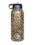 Uzima - Z-Source Filtered Water Bottle for Hiking, Backpacking, Camping, and Travel. Water Purification on the Go. Large 32oz Capacity with Double-Walled Stainless Steel Exterior. (Leopard)