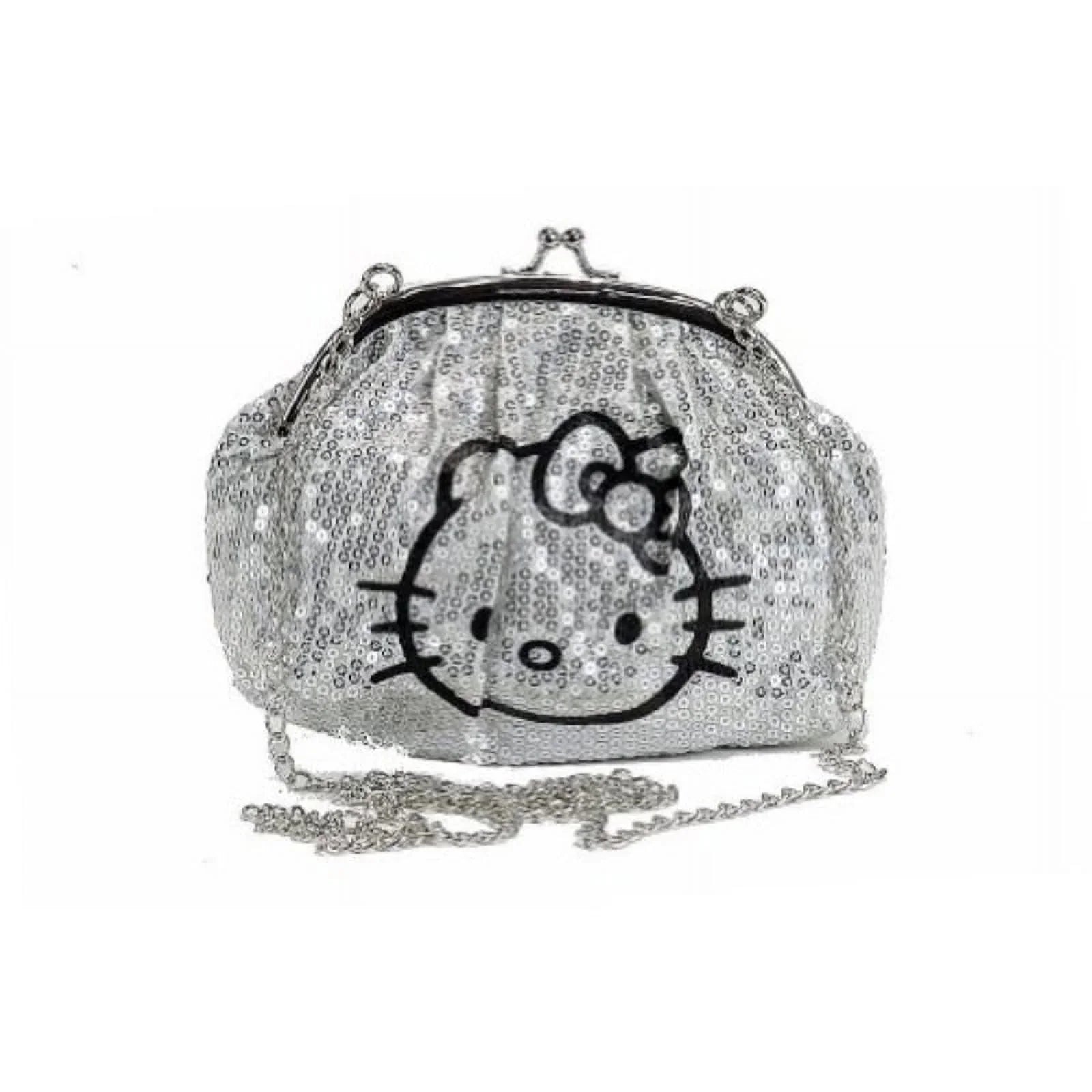 Hand Bag - Hello Kitty - Silver Sequin Mini Kisslock Purse