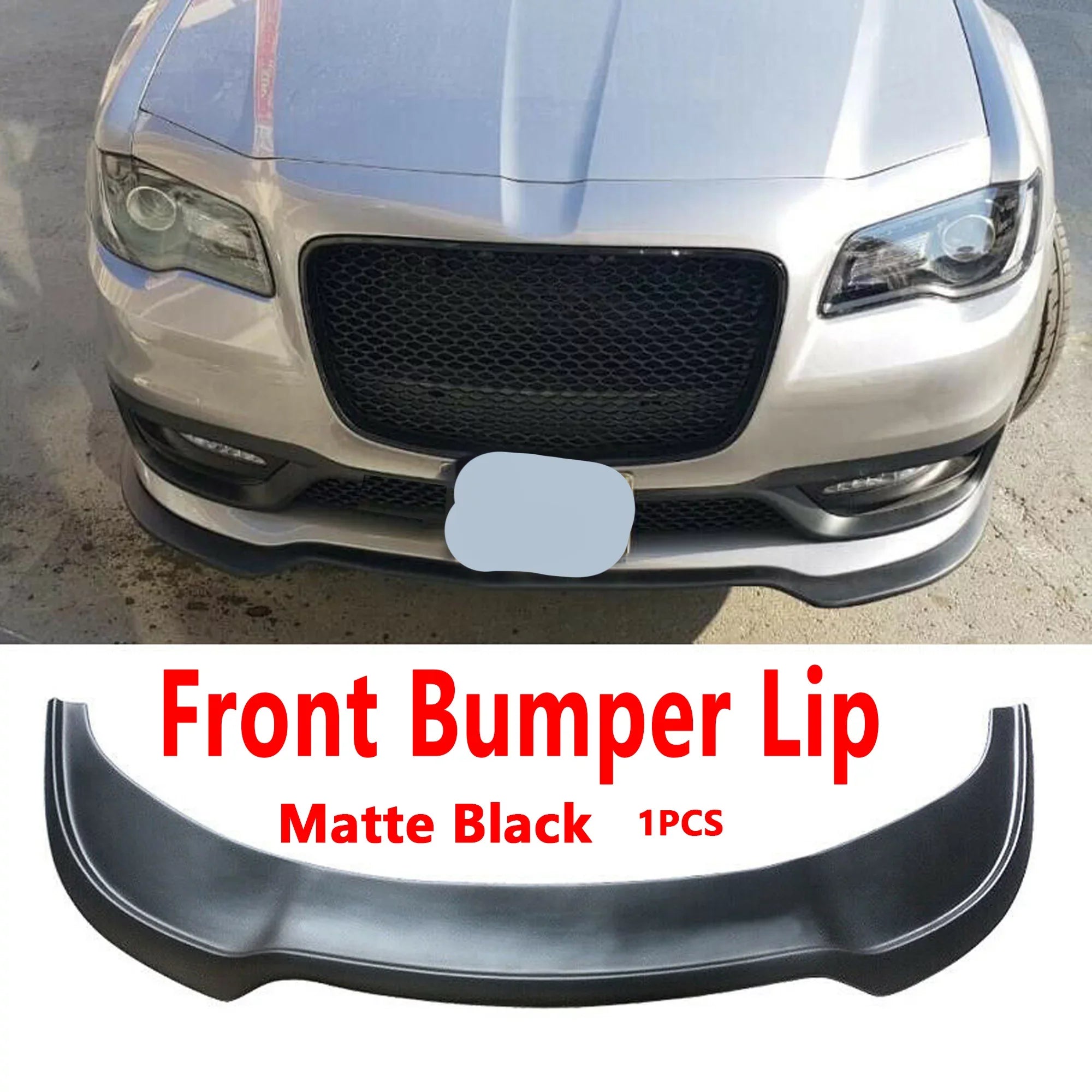 NINTE Front Bumper Lower Lip for 2015-2022 Chrysler 300 SRT Sedan Matte Black