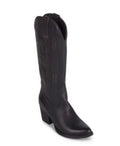 WANTED Womens Black Whip-Stitch Detailing Pull Tabs Woven Padded Texan Pointed Toe Block Heel Western Boot 8.5