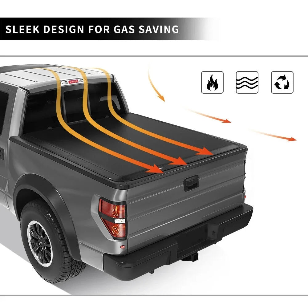 Ledkingdomus 5 ft Bed Soft Tri-fold Truck Bed Tonneau Shield for 2019 2020 2021 2022 2023 Ford Ranger