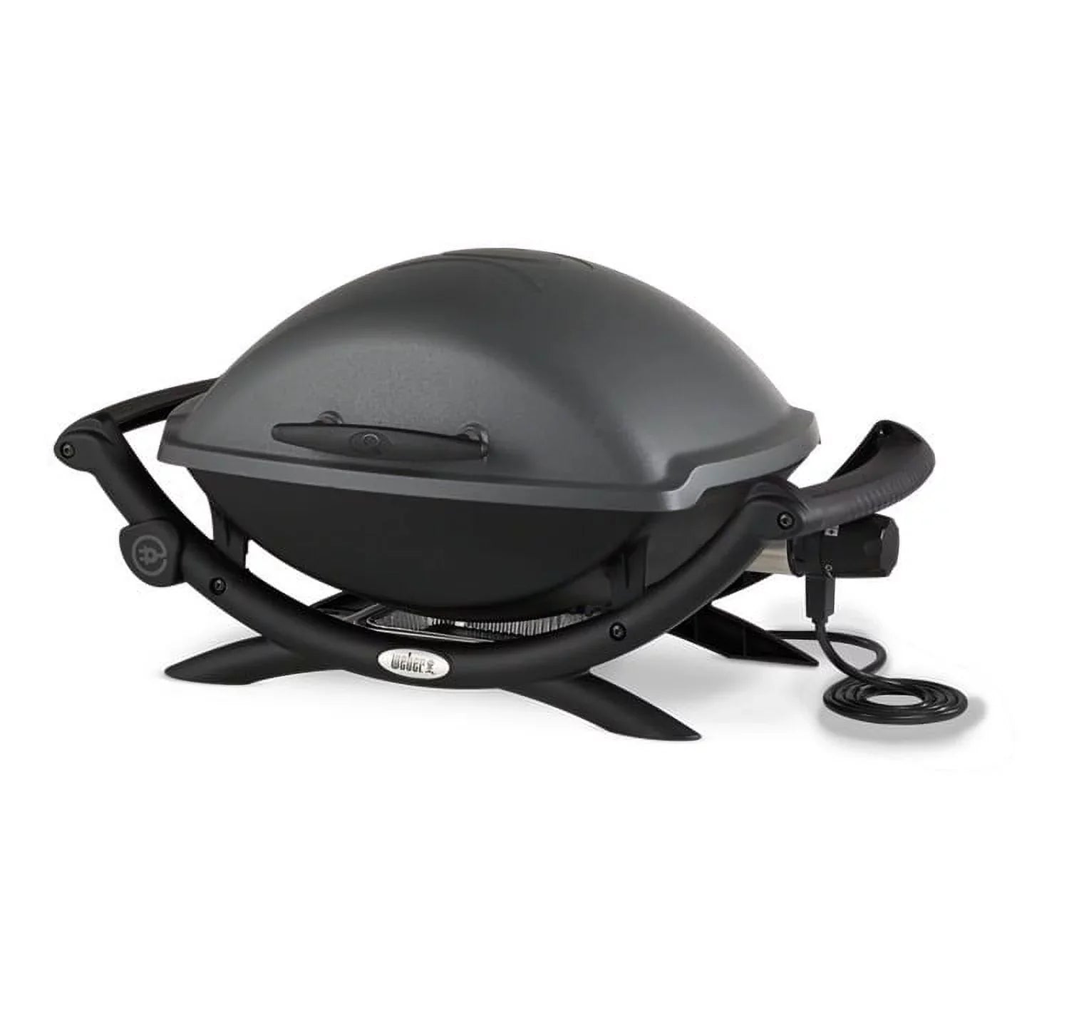 Weber Q 2400 Electric Grill (Black) with Grill Shield and Cart Bundle