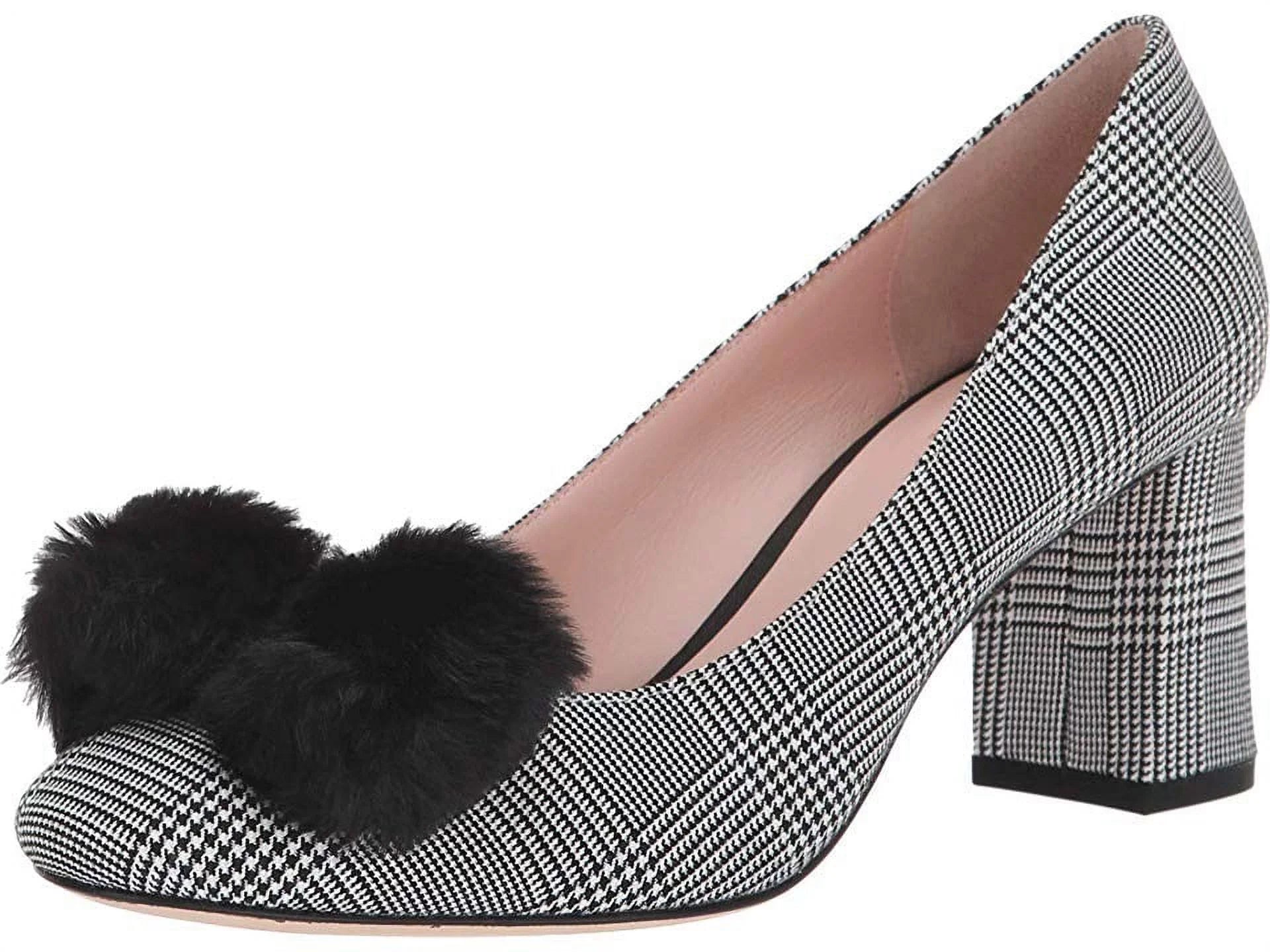 Kate Spade New York BLACK/WHITE Women's Carine Houndstooth Wool Shoes, US 5M