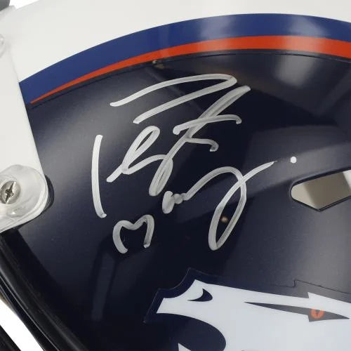 Peyton Manning Indianapolis Colts & Denver Broncos Autographed Half & Half Riddell Speed Authentic Helmet - Signature on Denver Side - Fanatics Authentic Certified