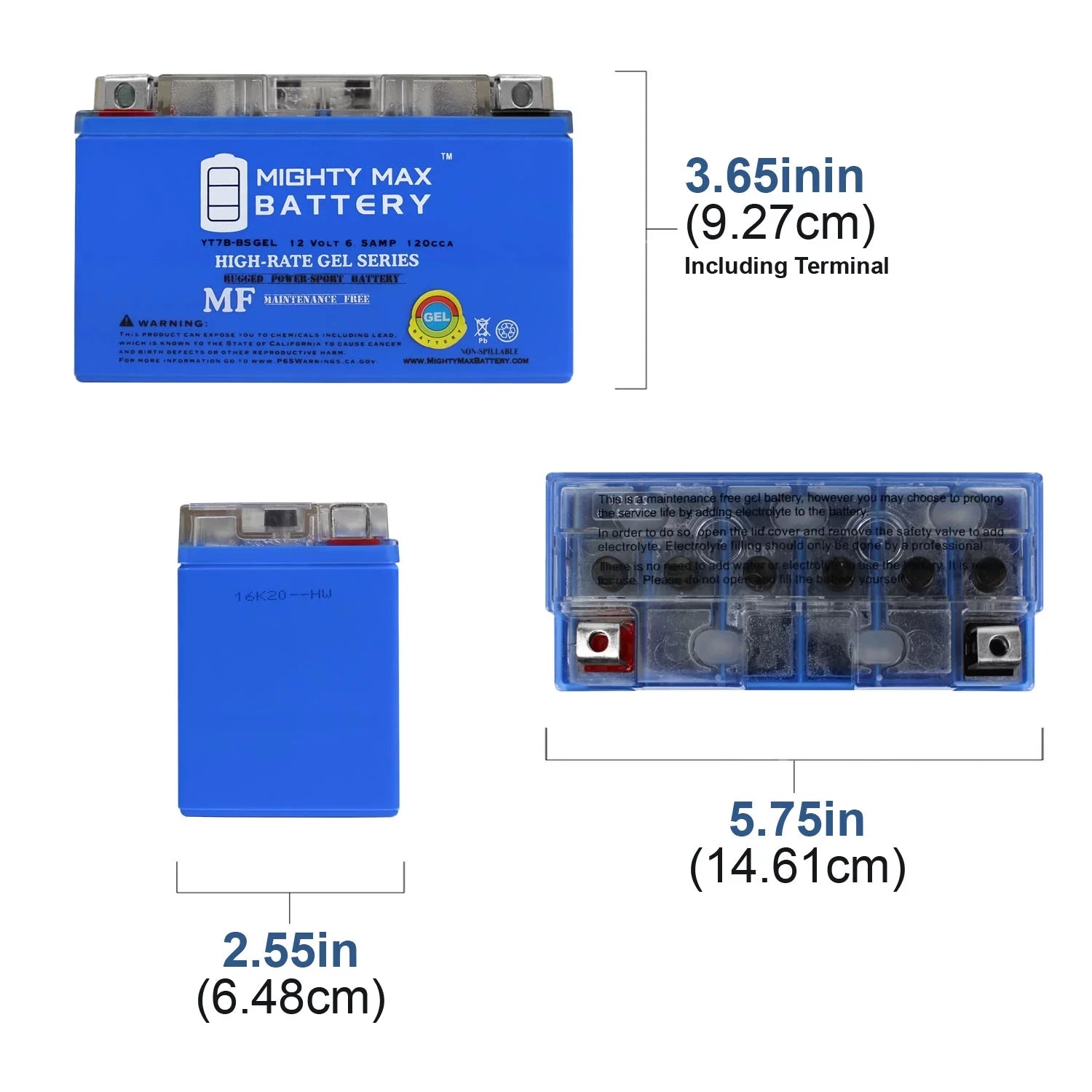 YT7B-BS GEL 12V 6.5AH Replacement Battery for Weize YT7B-BS Motorcycle