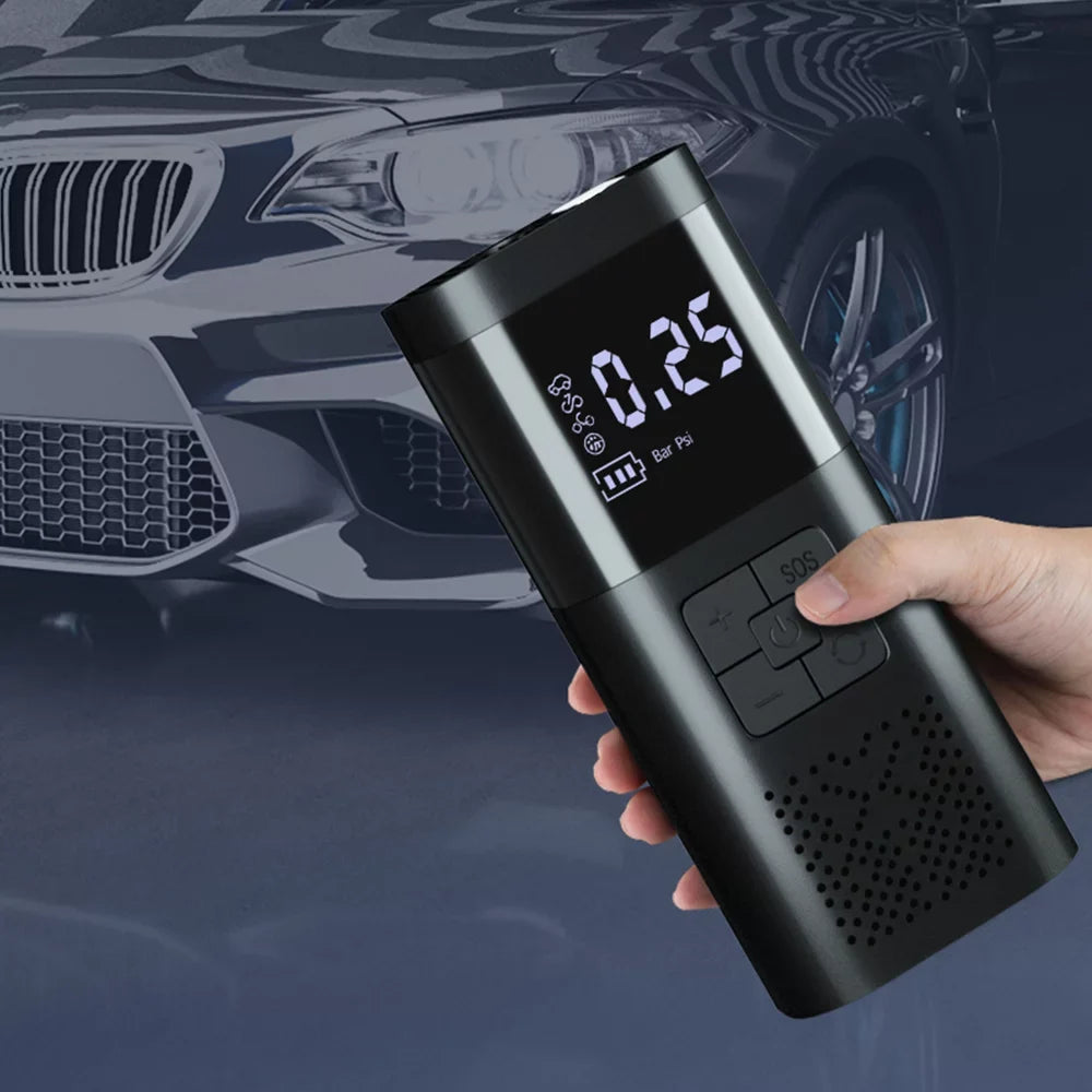 Apexeon Electric Air Pump with Digital LCD Display - Tyre Pump for Motorcycle Car Balls and Inflatable Cushions