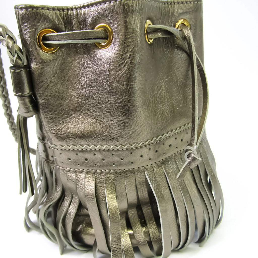 Pre-Owned J&M Davidson Carnival S Women's Leather Handbag,Shoulder Bag Gold (Good)