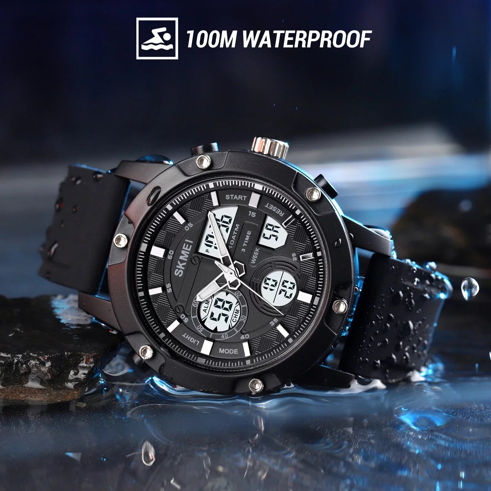Original Men's Watches Luxury 100bar Waterproof Sport Watch Top Brand Skmei Wristwatch Fashion Count Down Led Light Clock Man - Digital Wristwatches