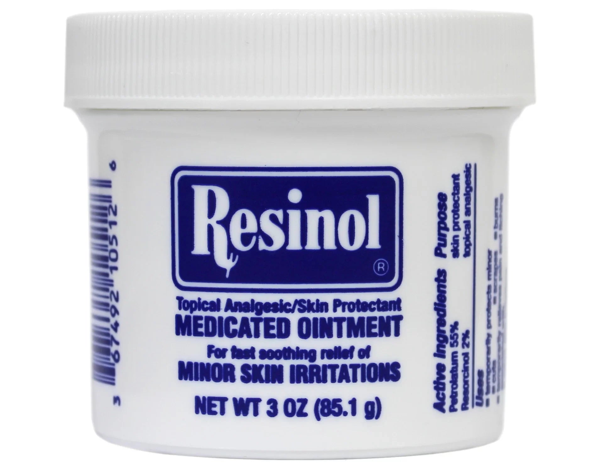 Resinol Medicated Ointment For Itch Relief And Protection Of Skin Rashes and Irritations, 3 Ounce Jar - 3 Pack