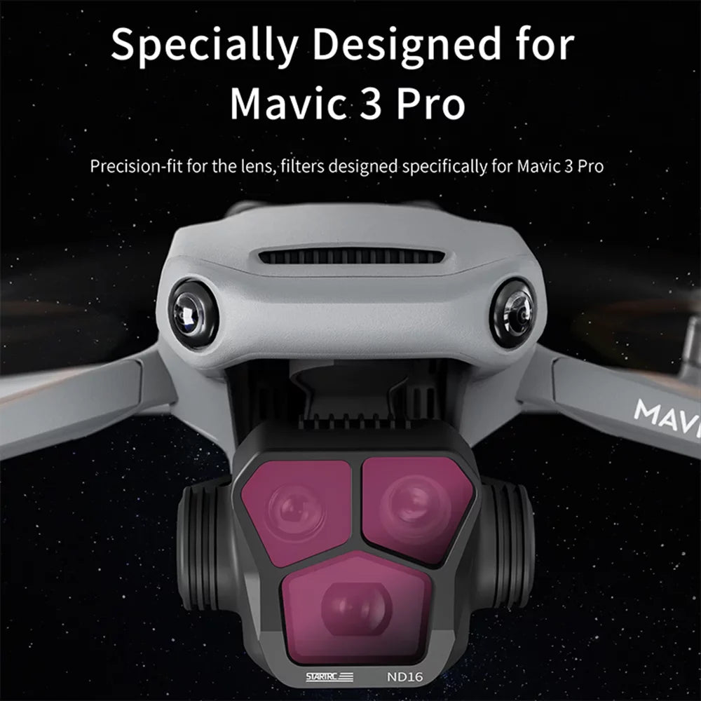 moobody 4-Pack Filters ND8/ND16/ND32/ND64 Lens Filter Aluminum Material AGC Optical Glass Waterproof Impervious -reflective Coatings Fitting with DJI Mavic 3 Pro