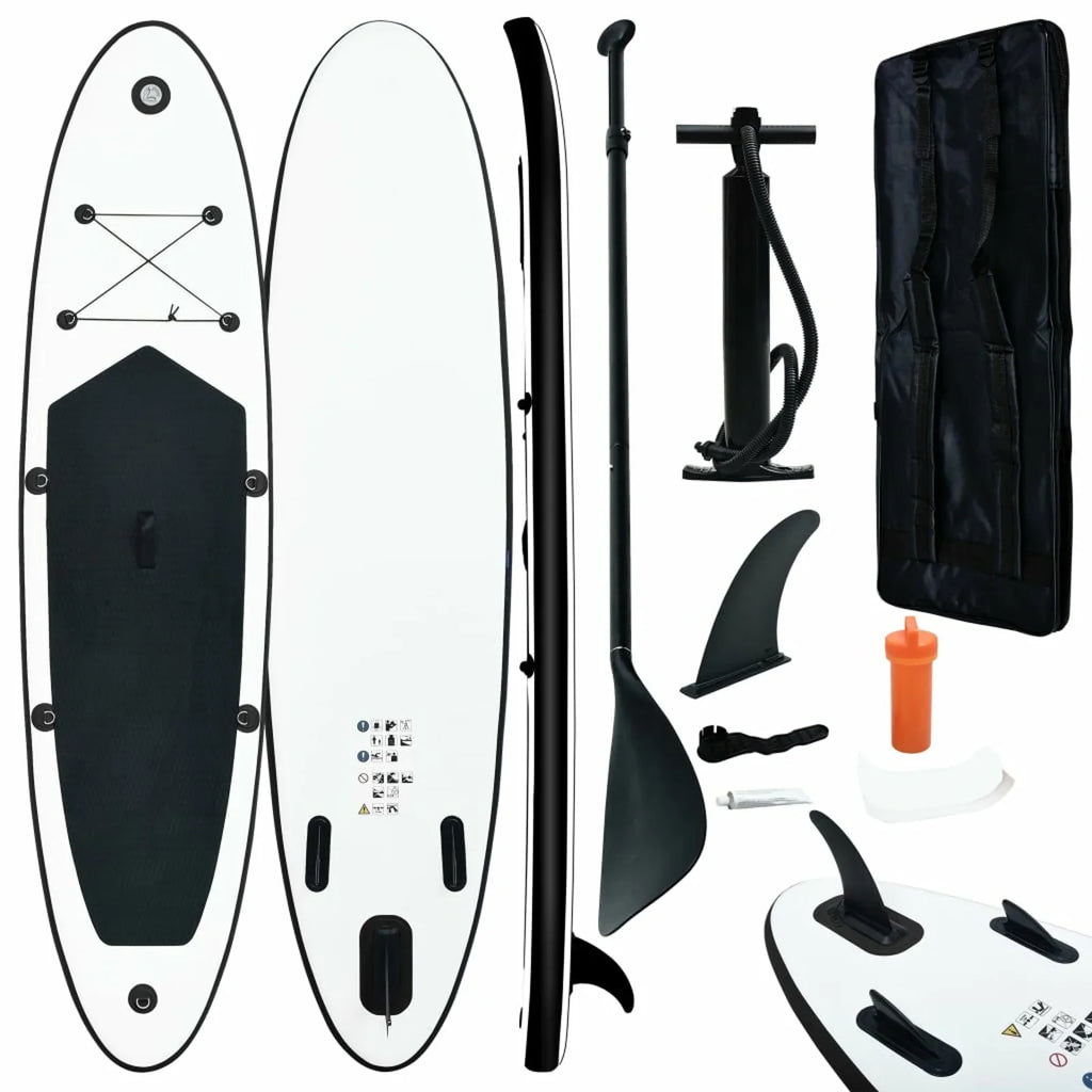 OWSOO Inflatable Paddle Board Set Black and White