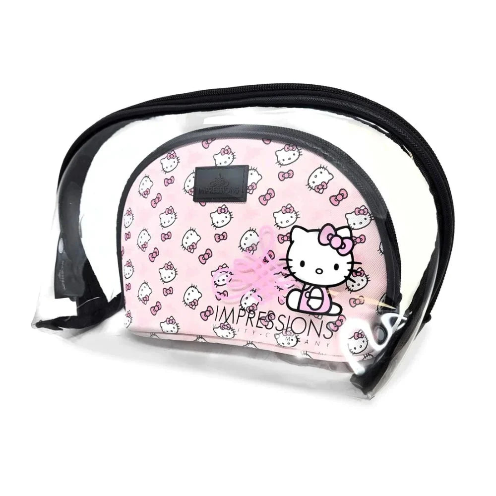 Impressions Vanity Hello Kitty 2 Pcs Nested Clutch Purses, Travel Makeup Bag for Holding Makeup (Pink)