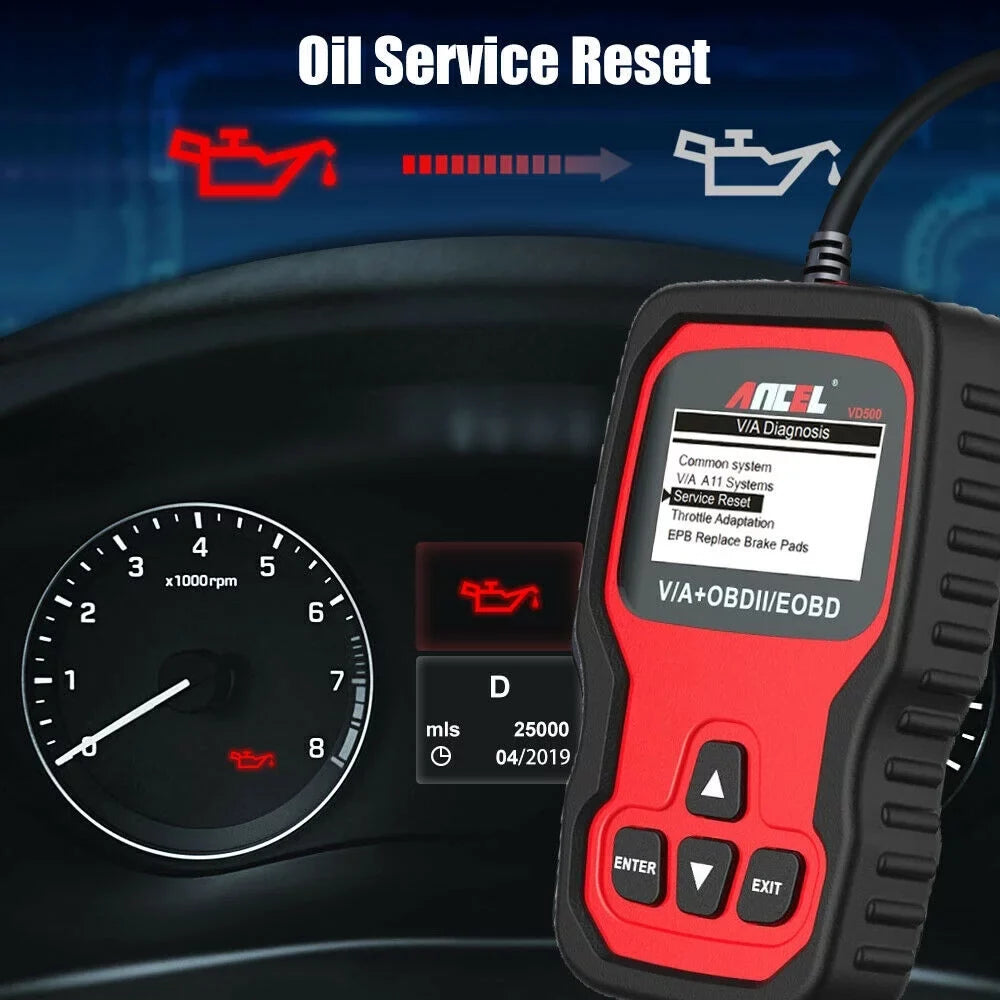 Ancel All System ABS SRS EPB IMMO Oil Automotive OBD2 Scanner EPB OIL Throttle Adapation Code Reader for VW Audi Skoda Seat Diagnostic Tool