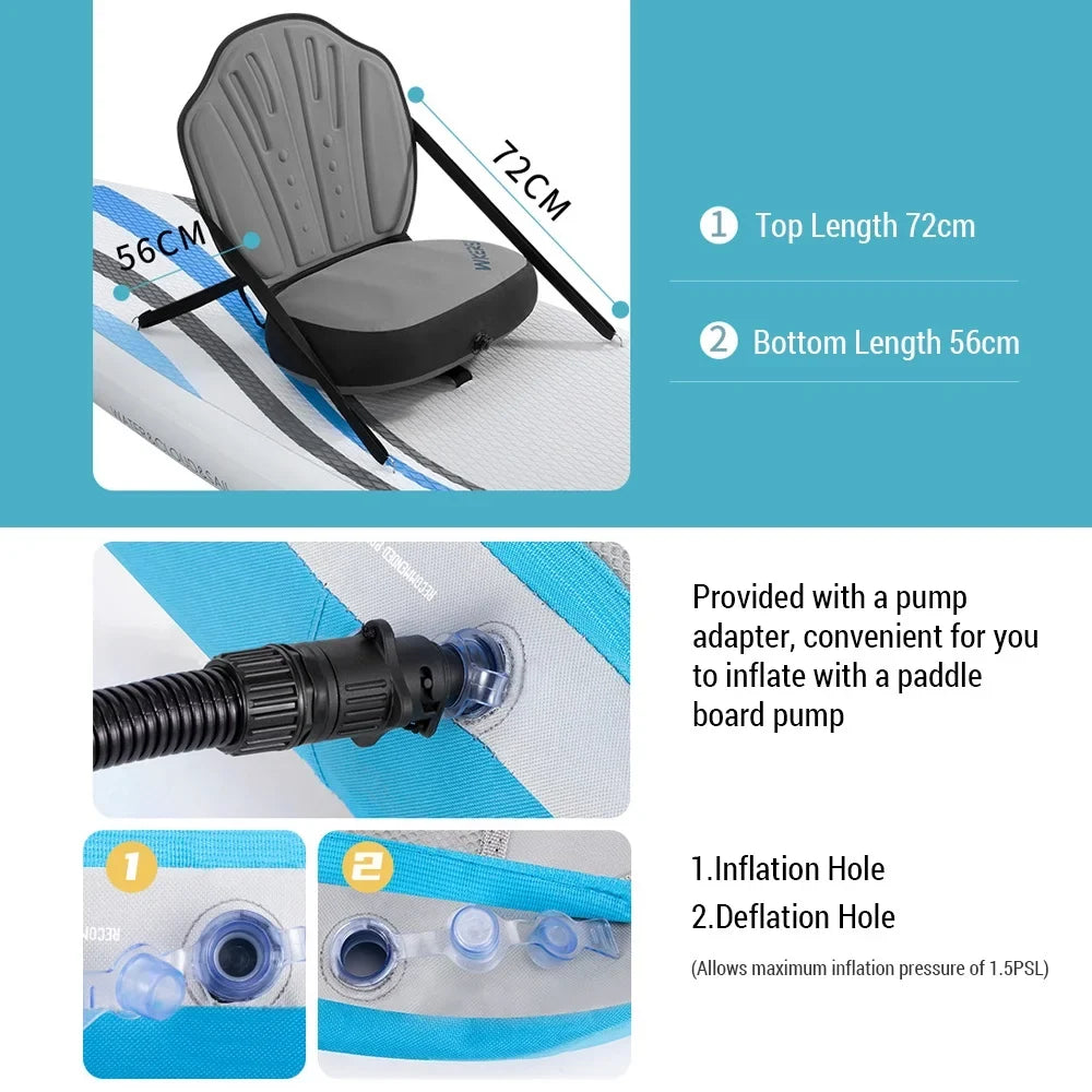 Dadypet Inflatable Paddle Board Seat - Detachable and Adjustable for Kayaking