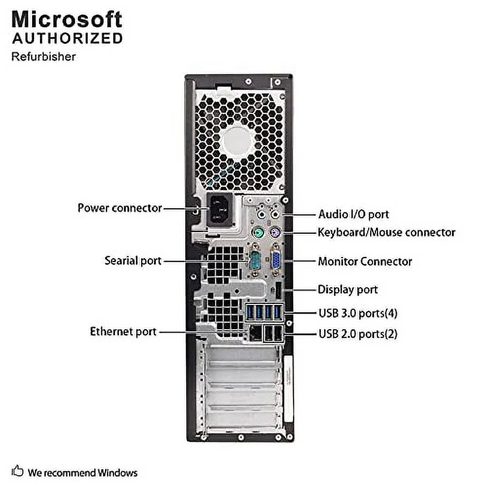HP Compaq Pro 6305 SFF Business Desktop PC, AMD A6 5400B up to 3.8G,8G,1T SSD, DVD, WiFi, BT 4.0, VGA, DP, Win 10 64 Bit-Multi Language(AMD A6)(used)