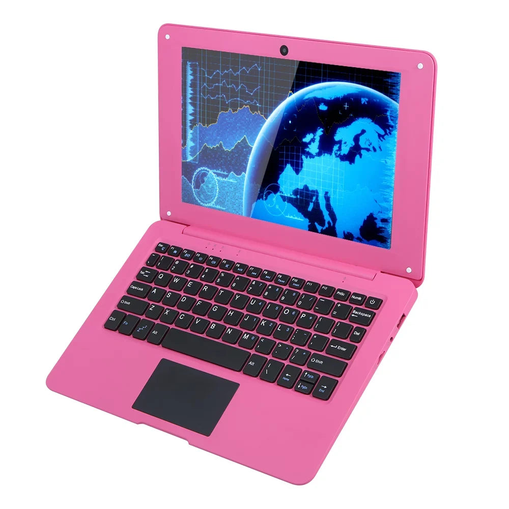 Tomshine Portable Windows 10 10.1inch Netbook Support TF card with Intel Quad Core Processor/ 2GB+64GB/ Wi-Fi/ BT/ HD Pink Plug