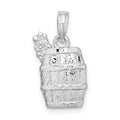 Auriga 925 Sterling Silver Polished Wine Barrel with Grapes Pendant for Women (L-18.5 mm, W-10 mm)