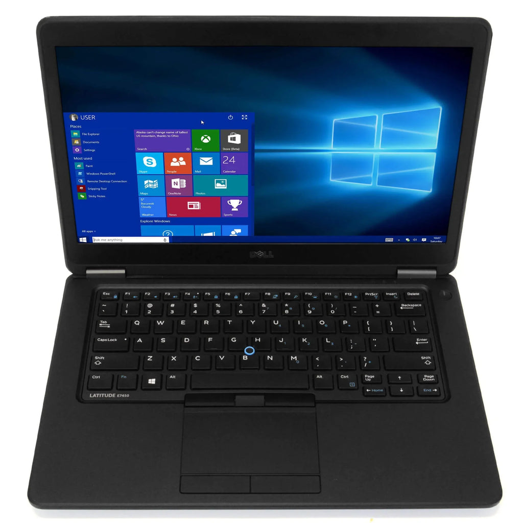 Dell Latitude E7450 Laptop Computer, 2.90 GHz Intel i7 Dual Core Gen 5, 8GB DDR3 RAM, 256GB SSD Hard Drive, Windows 10 Professional 64 Bit, 14" Screen (Used Grade B Used)