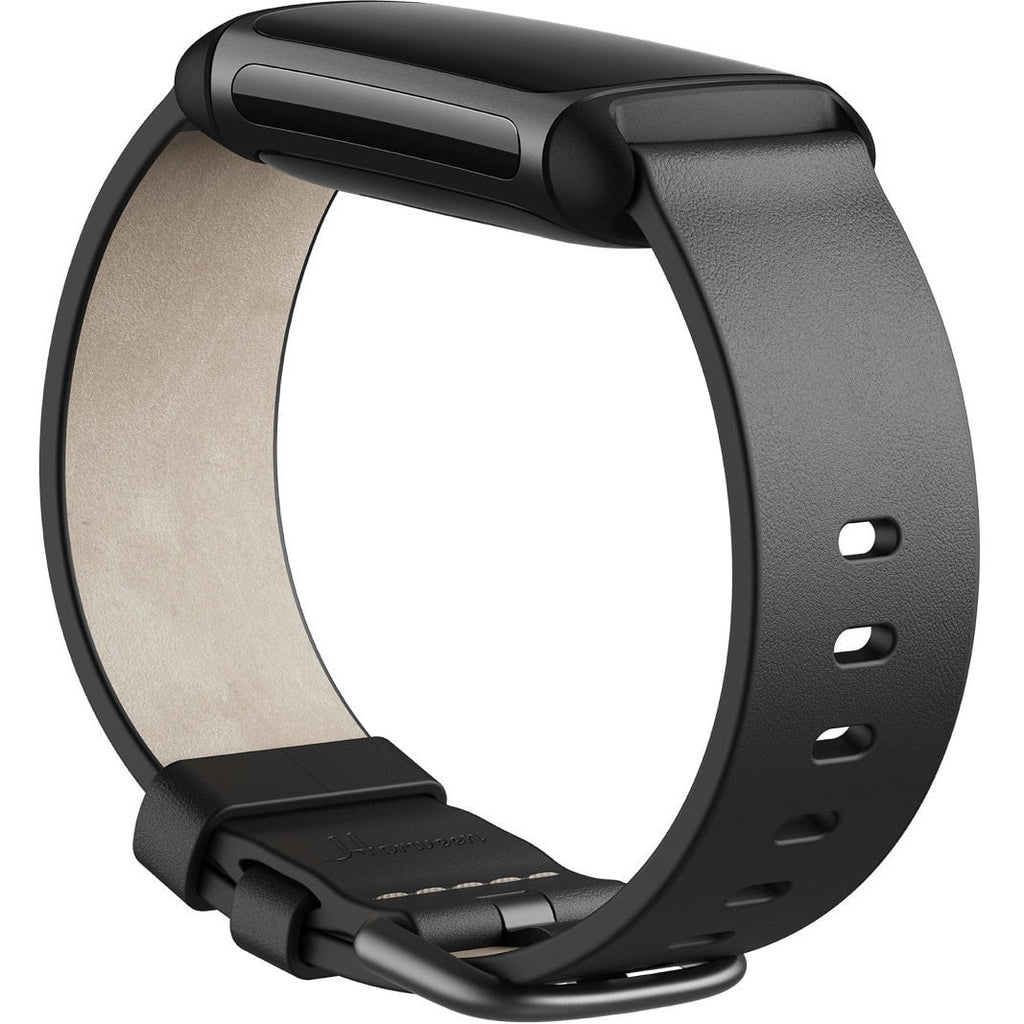 Fitbit FB181LBBKL Charge 5 Premium Horween Leather Smartwatch Band (L) - Black
