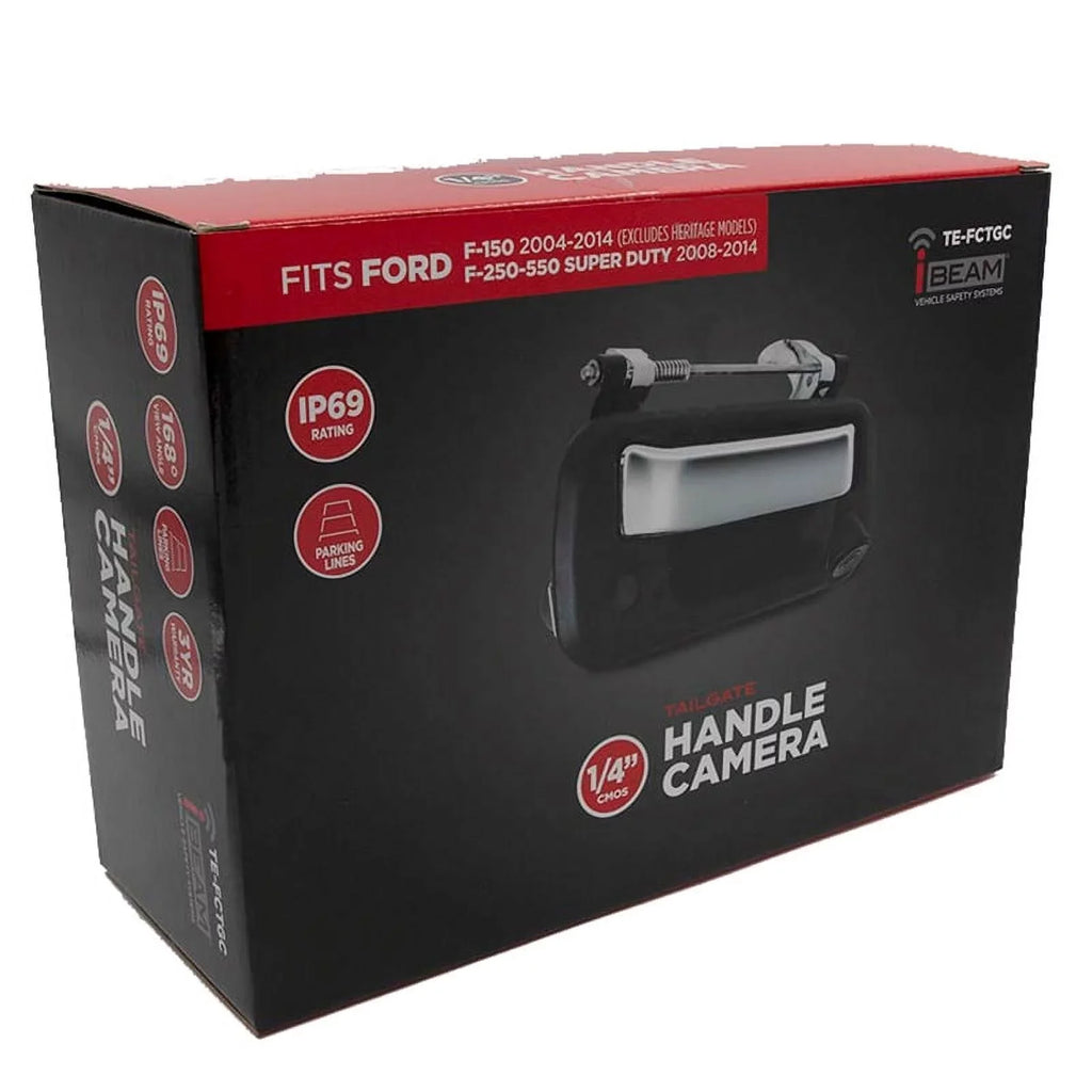 iBeam TE-FCTGC Tailgate Handle Rear-View Camera for Select Ford 2004-14 (Chrome)