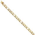 14k Yellow Gold Nugget Figaro Link Bracelet - 8" | Elegant 14KY Gold Chain Bracelets for Men and Women | Weight 15 | Men’s Jewelry for Gift