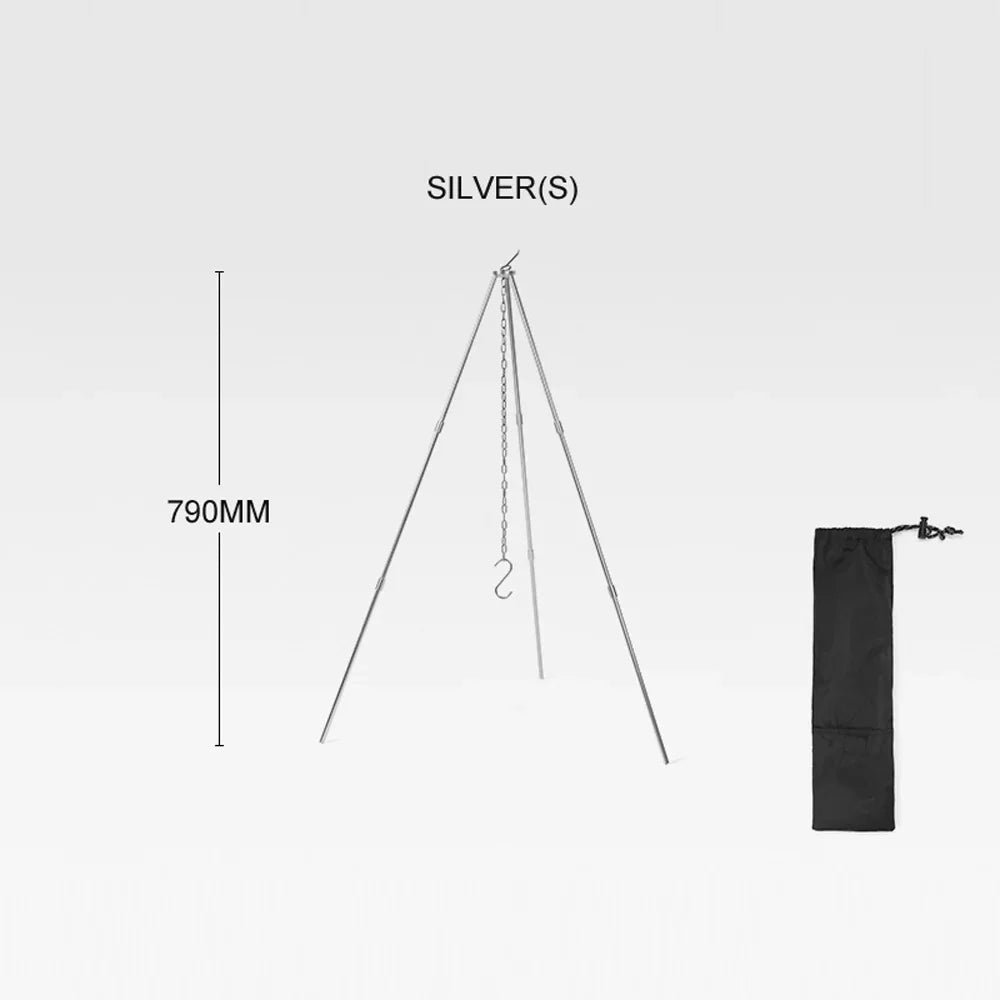 Dazzduo Tripod,Outdoor Campfire Bonfire Bonfire Portable Alloy Stand Picnic BBQ Portable Alloy Pot Pot Stand Picnic Campfire Bonfire Portable Alloy Pot Stand