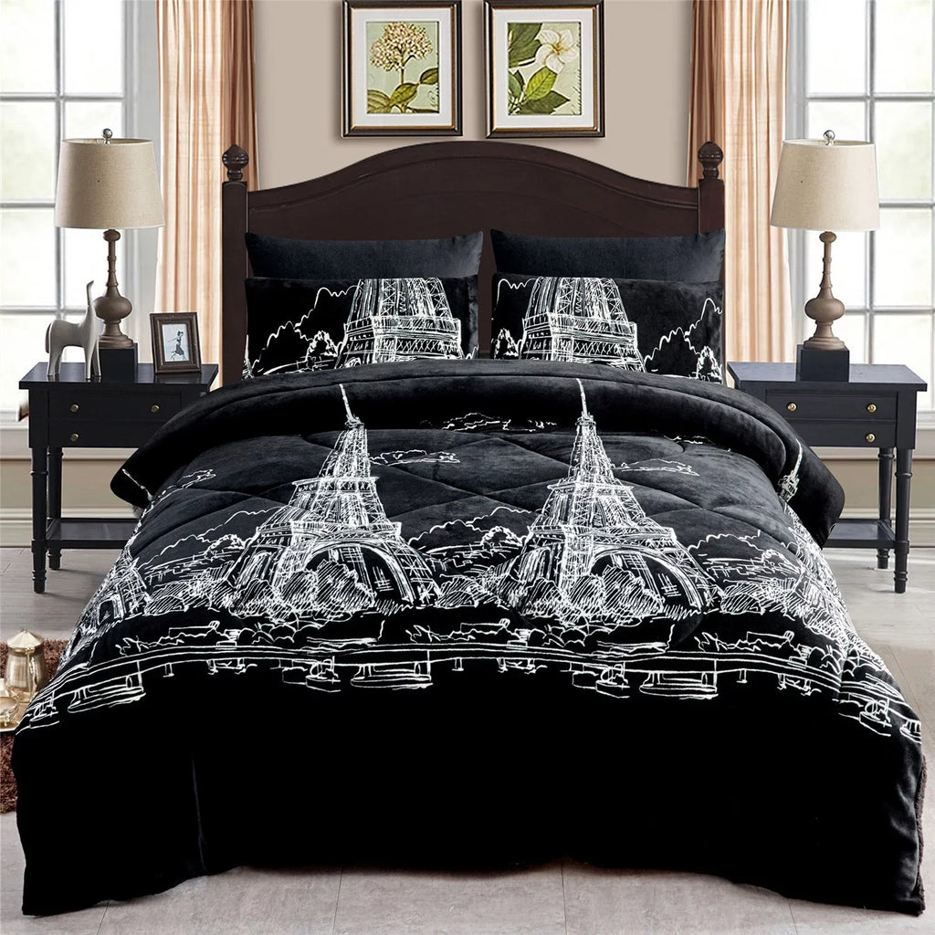 JML Soft 3 Piece Sherpa Blanket,Thick Warm Plush Borrego Bed Blanket,Cal King 87"x 95"