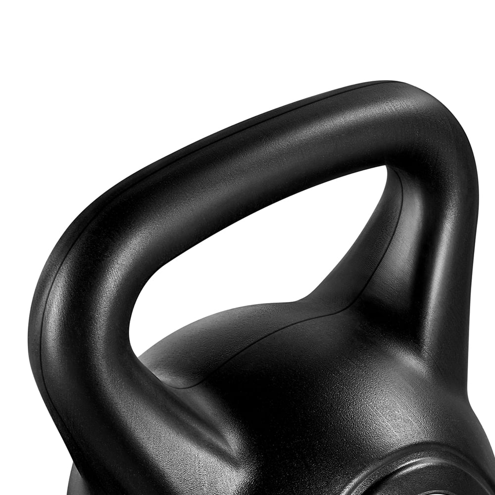 Easyfashion 35 Lbs. HDPE Coated Kettlebells for Home, Gym and Fitness Workout, Black