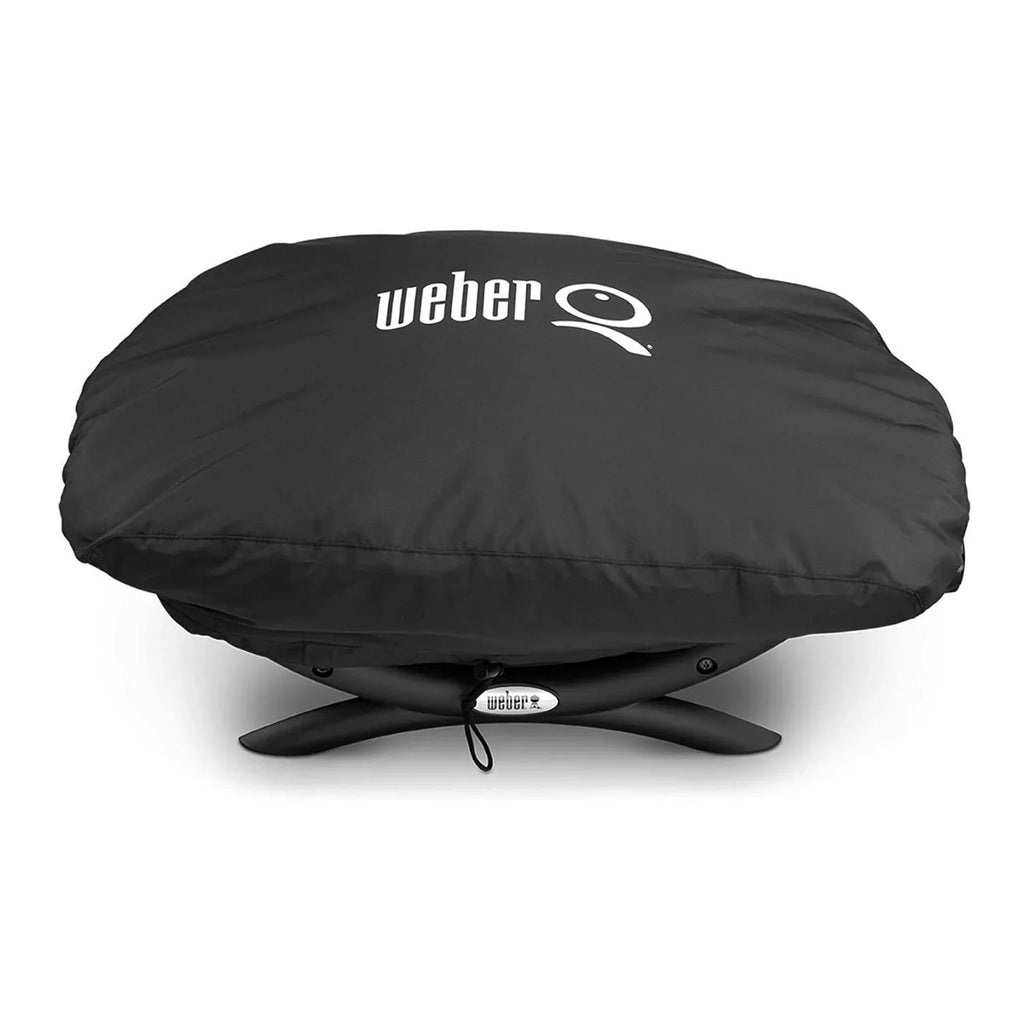 Weber Q 2400 Electric Grill (Black) with Grill Shield and Cart Bundle