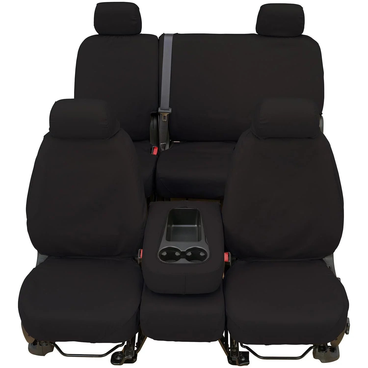 Wrap Custom-Fit Front Bench SeatSaver Seat Protection - Polycotton Fabric, Charcoal Black Fits select: 2007-2008 FORD F150