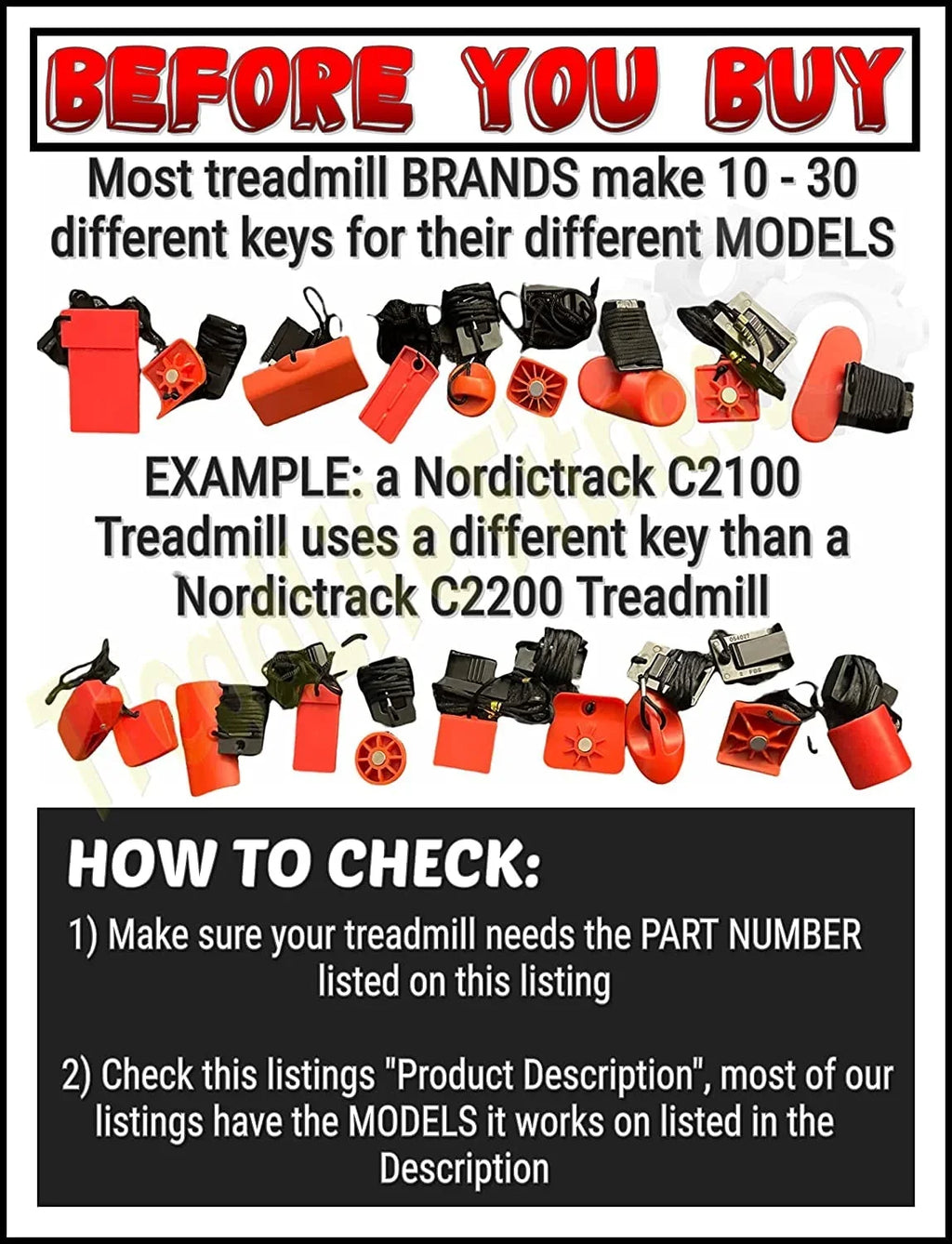Treadmill Safety Key - Suitable With Various Sole Treadmills F63/F80