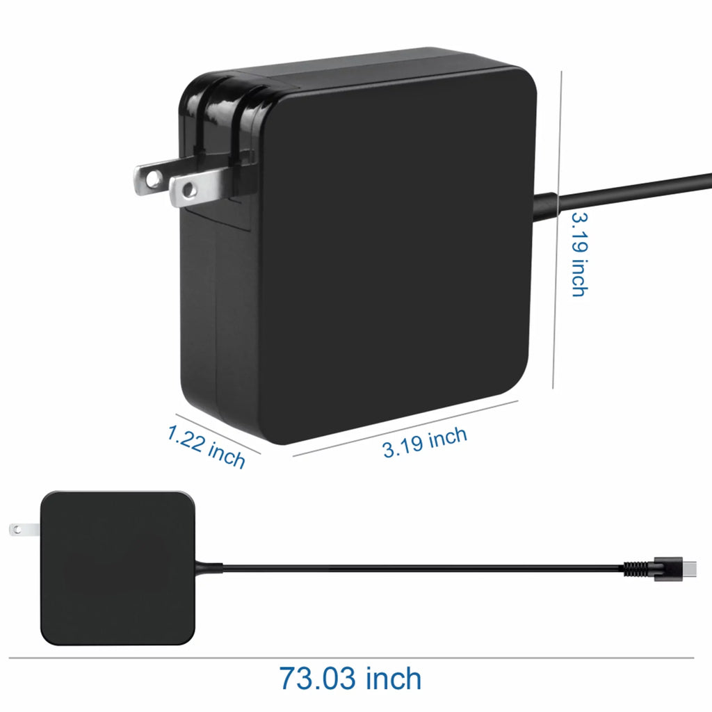 FITE ON 90W AC Adapter Cord Cable Charger for Dell Latitude 7390 2-in-1 PC Power Supply