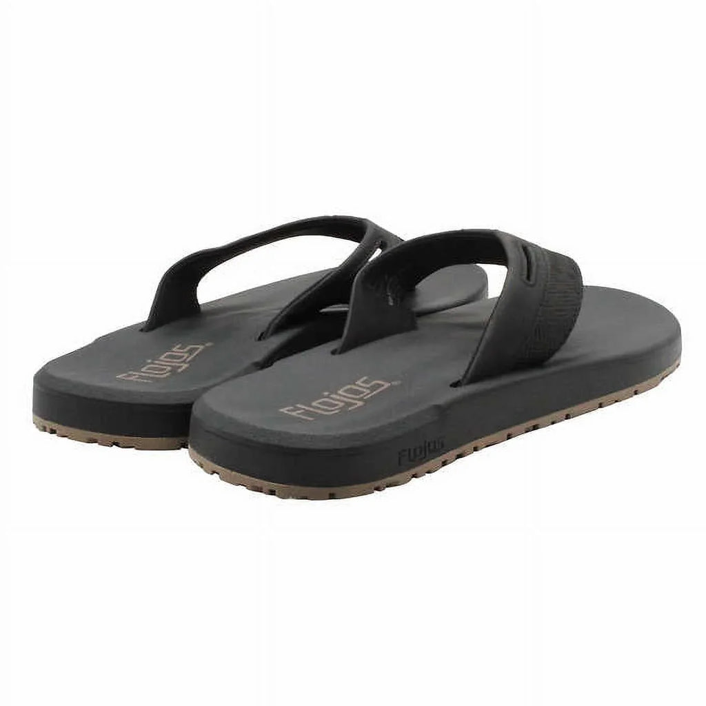 Flojos Men's Size 9, Flip Flop Sandals, Black-Tan