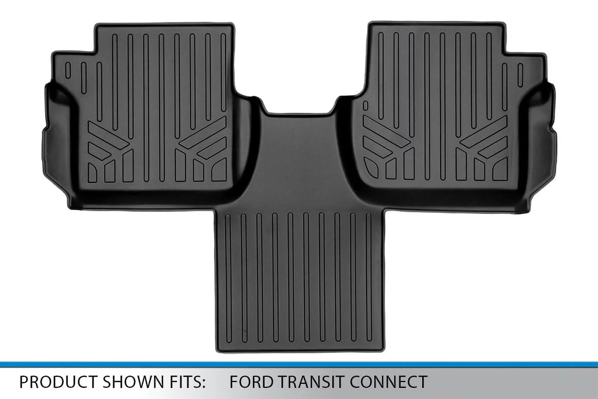 Smartliner Custom Fit 2nd Row Floor Mats Liner - 2nd Row Bucket Seats with Carpet Flooring for 2014-2021 Transit Connect, Black