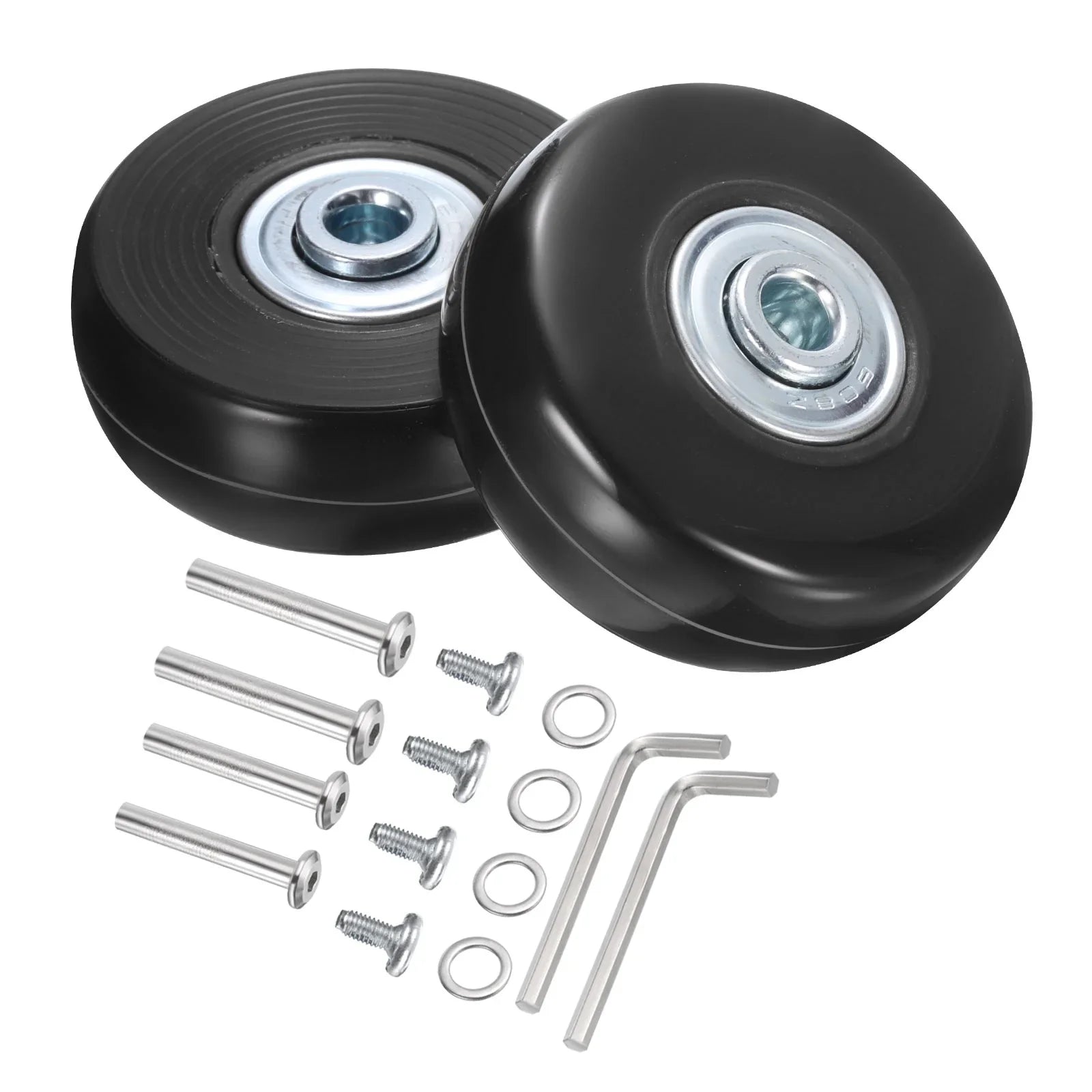 Uxcell Luggage Wheels Replacement 51 x 17 mm/2" x 0.7" for Suitcase, Black, 2 Set