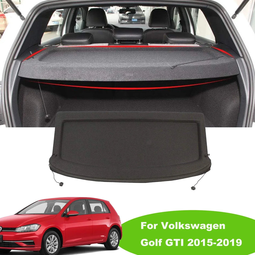 Fit 2015-2019 Volkswagen GTI Golf 7 Non-retractable Cargo Coating for 2015 2016 2017 2018 2019 VW GTI GOLF 7 Hatchback Rear Trunk Luggage Privacy Shade Accessory, Black