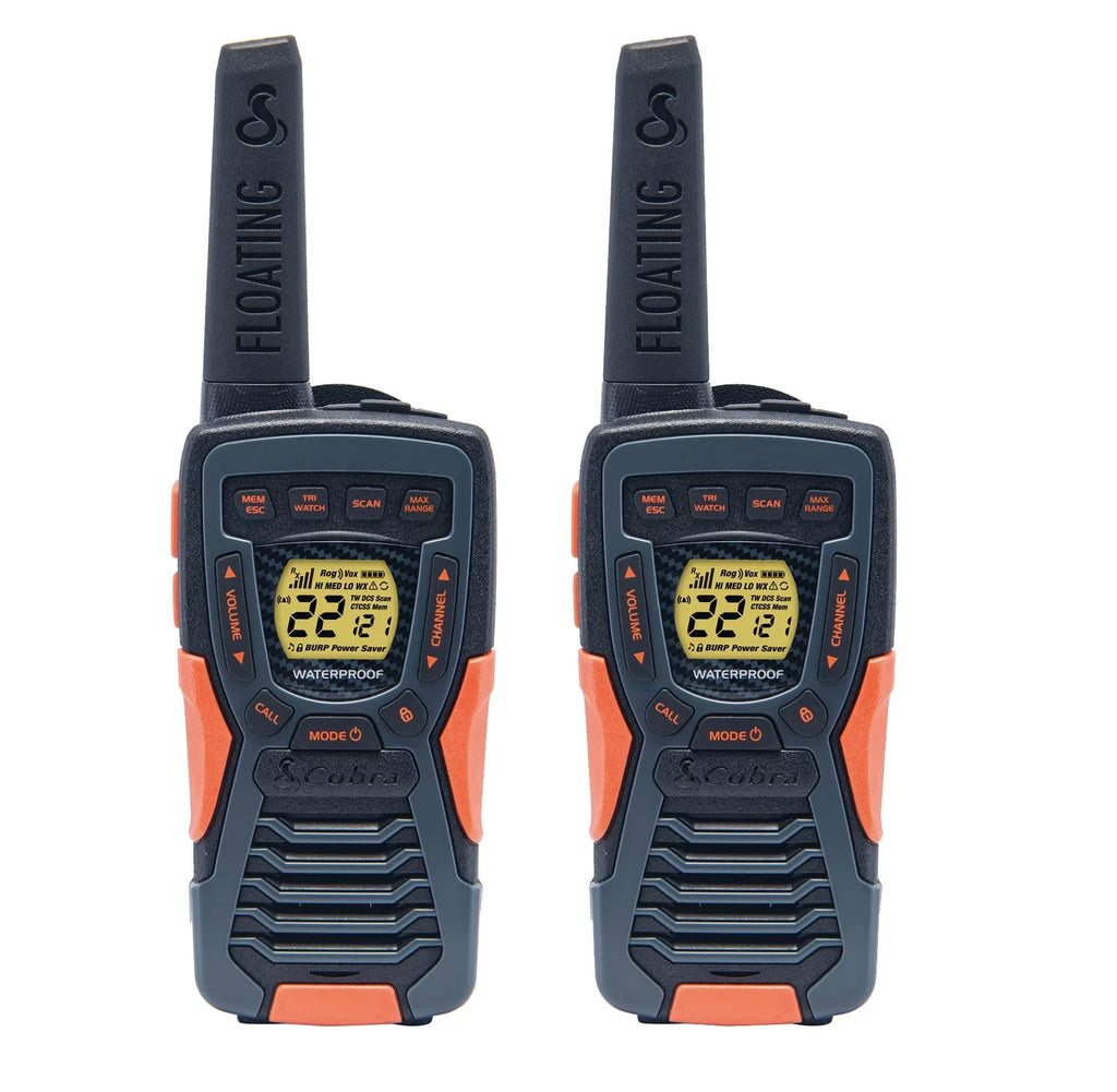 Cobra ACXT1037R-FLT Walkie Talkies - Floating, Rechargeable 37-mile Range Two-Way Radios (2-Pack)