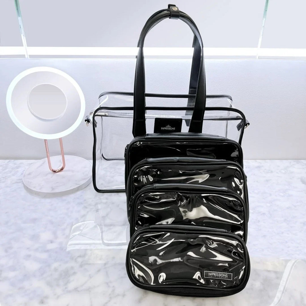 Impressions Vanity Paris Transparent Makeup Case with Adjustable Shoulder Strap (Transparent)