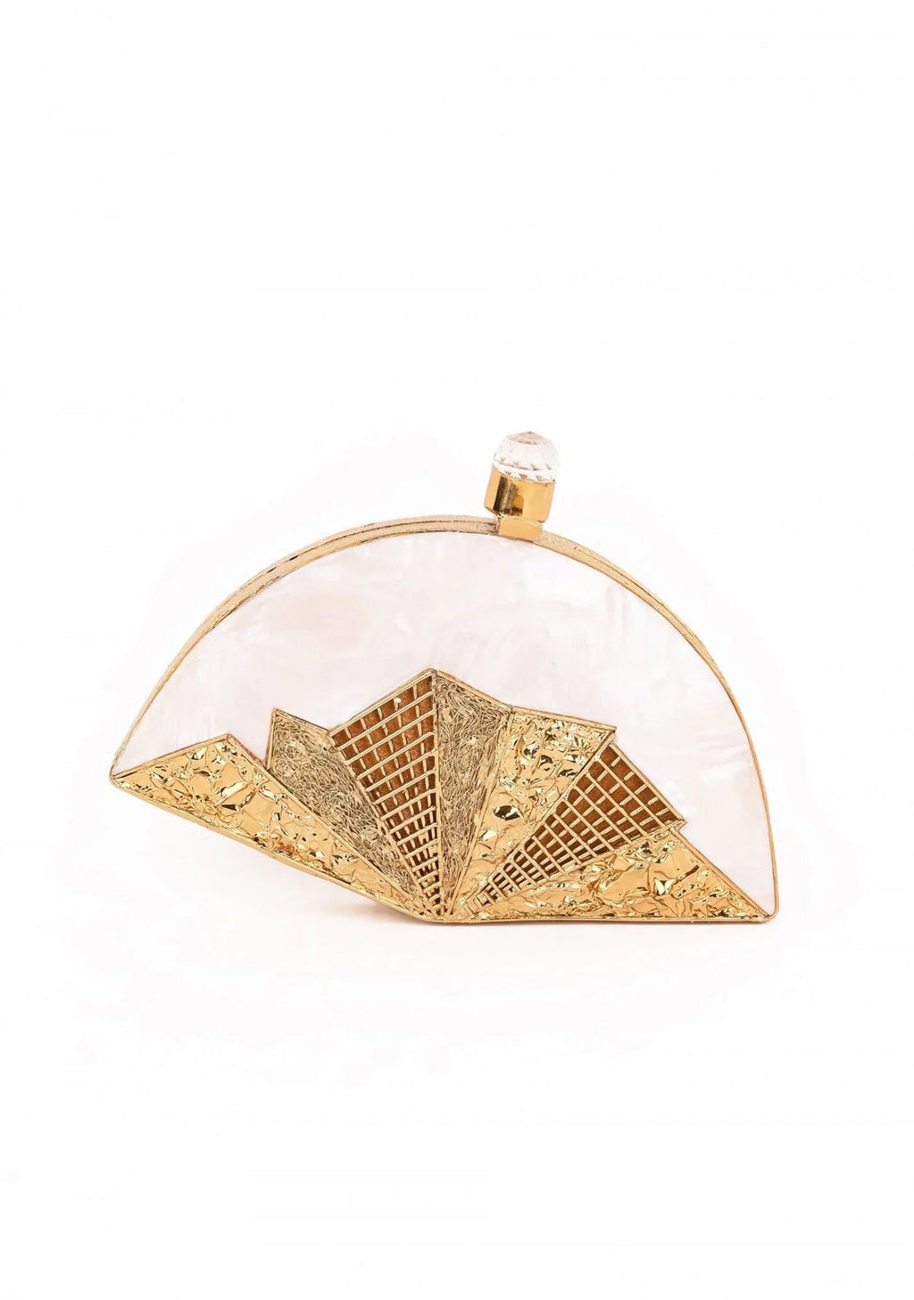 Different Craft India Handcrafted original/natural Seashell inlaid Clutch bag Gold Wedding Designer Handbag for Women