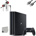 Sony PlayStation 4 Pro 1TB Black Gaming Console + Gaming Earbuds With Microphone BOLT AXTION Bundle Used