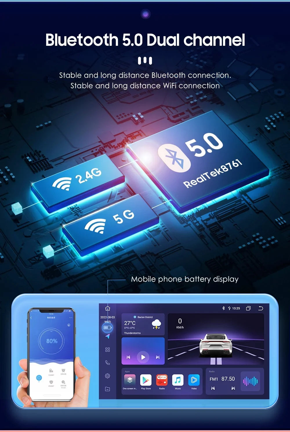 9" Android Car Stereo DSP AM/FM Radio GPS Navigation 4+32G Universal Double Din 1280X720 QLED Screen Wireless Apple Carplay Android Auto in-Dash Head Unit Multimedia Climate Store,YouTube