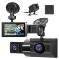 Dash Cam Front and Rear Inside with 3 Channel, iMounTEK 1080P Dash Camera for Cars, with 140° Vew IR Night Vision, Loop Recording, G-Sensor, Parking Monitor