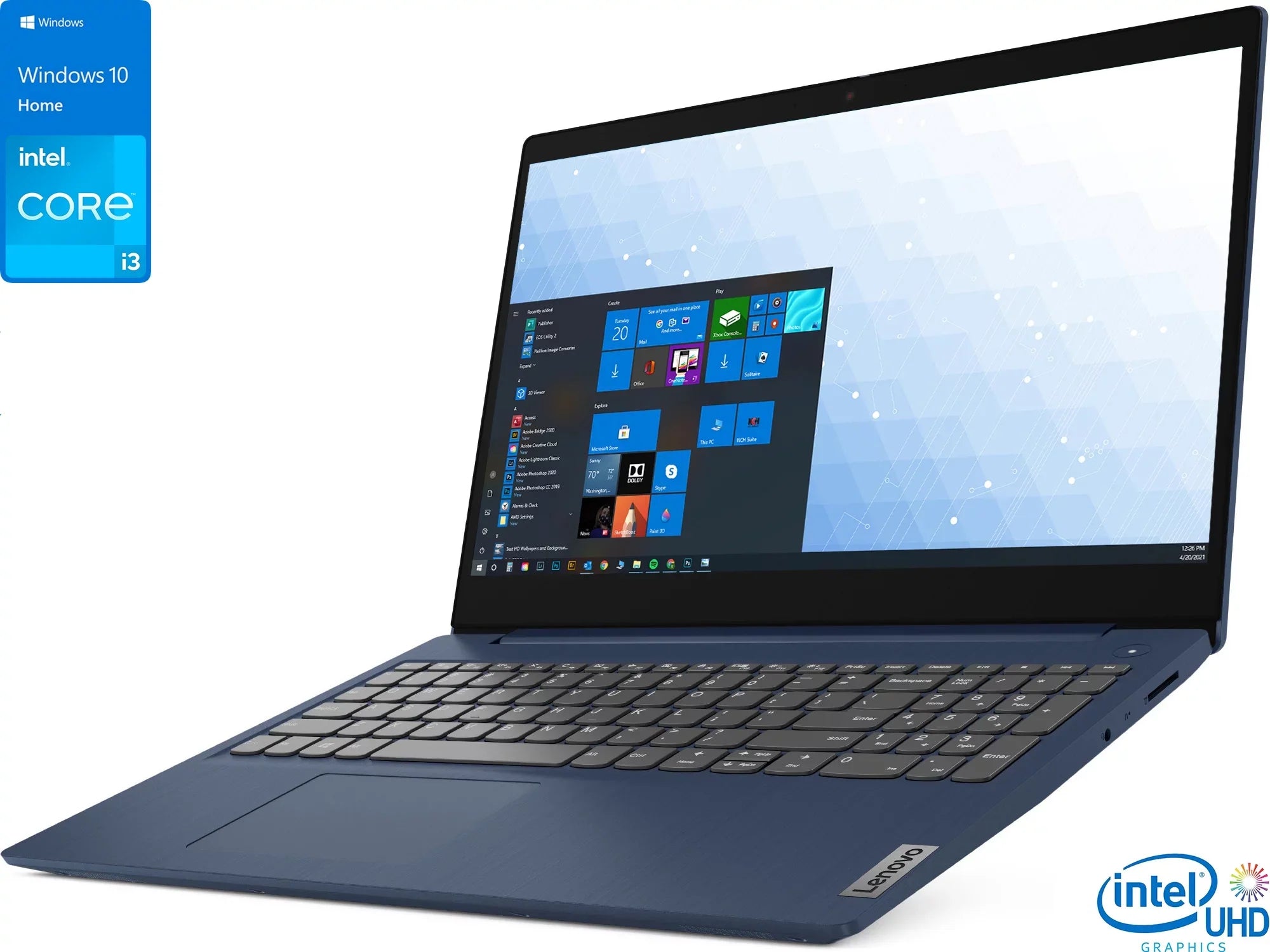 Lenovo IdeaPad 3i Laptop, 15.6" FHD Display, Intel Core i3-1115G4 Upto 4.1GHz, 8GB RAM, 512GB NVMe SSD, HDMI, Card Reader, Wi-Fi, Bluetooth, Windows 11 Home S